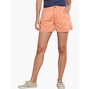 Toad&Co L Boundless Orange Organic Cotton Stretch Hiking Camping  Women Short